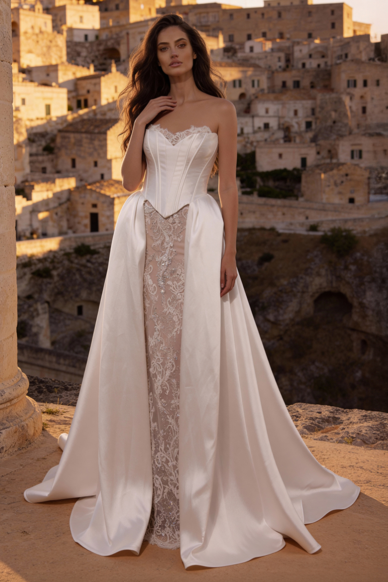 Robe de mariée MONICA LORETTI 8397 Ermina+cover dress