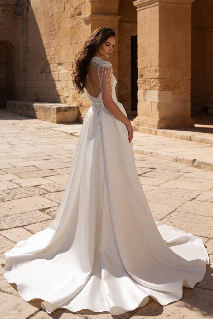Robe de mariée MONICA LORETTI 8424 Fulvia+overskirt 9902